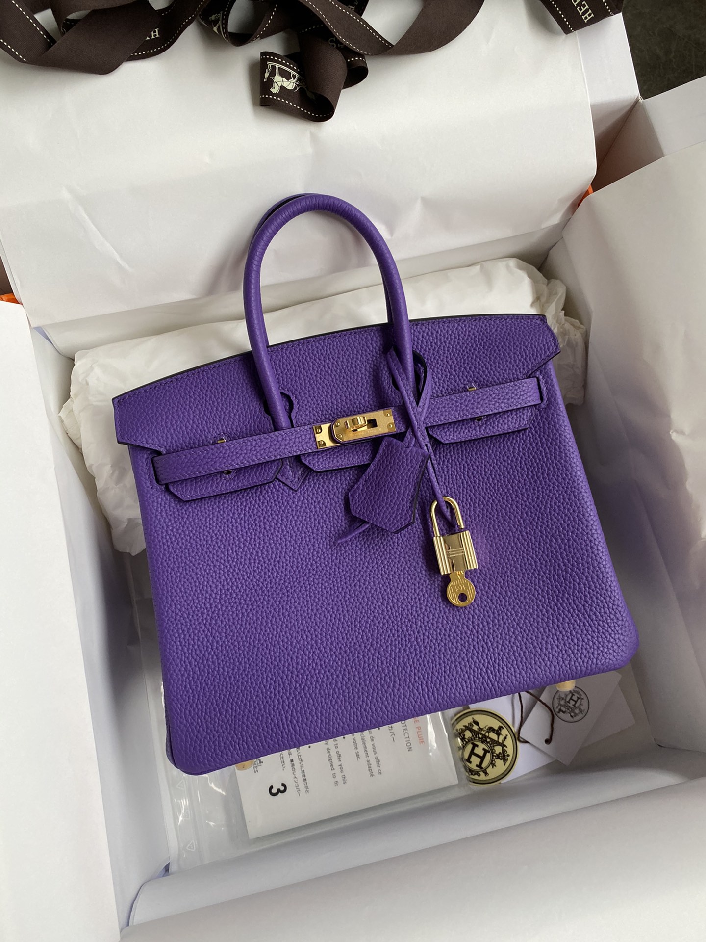 Hermes Birkin 25CM Togo Leather Handbag Crocus